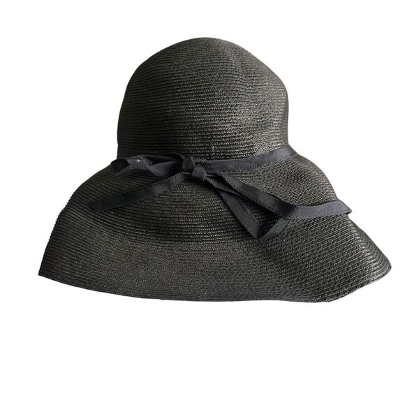 ERIC JAVITS Packable Wide Brim Hat Black - Picture 2 of 4